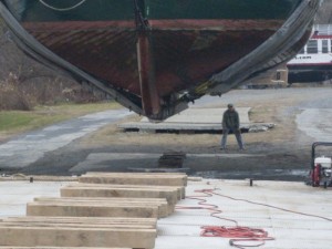 the long view over the barge