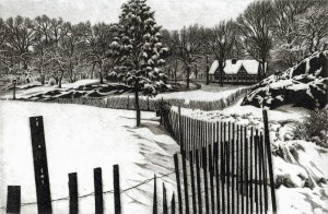 Alan Petrulis, "The Dairy - Central Park", etching
