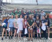 Group photo of the 2022 Young Women at the Helm participants and the Clearwater crew