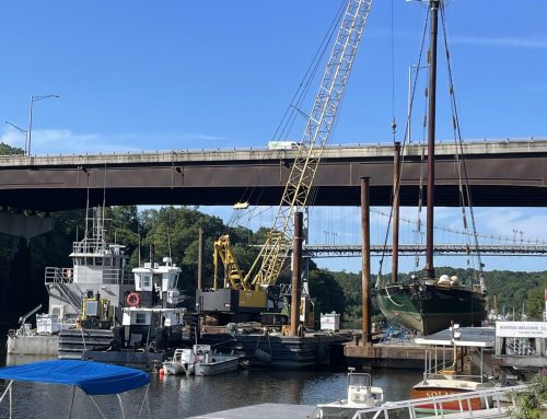 Historic Hudson River Sloop Clearwater Major Hull Restoration Project is underway at Hudson River Maritime Museum